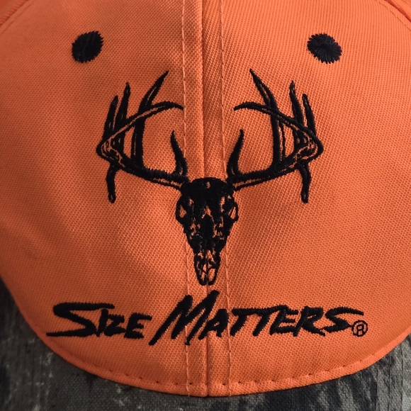 Outdoor Cap Co Size Matters Buck Skull Camouflage Q3 Neon Orange Camo Cap - Picture 11 of 13